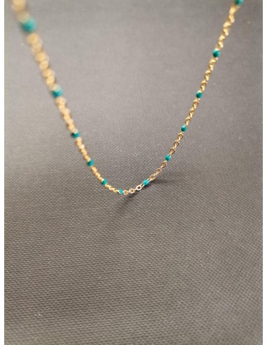 Řetízek zlatý s tyrkysovými detaily | PIOU PIOU-3