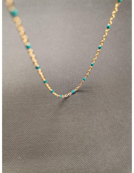 Řetízek zlatý s tyrkysovými detaily | PIOU PIOU-3