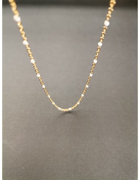 Řetízek zlatý s bílými detaily | PIOU PIOU-3