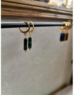 Náušnice s kamínkovým ověsem, jadeit | PIOU PIOU-1 2