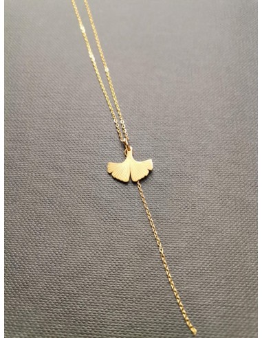 Gold chain with Ginkgo biloba pendant | PIOU PIOU - 2