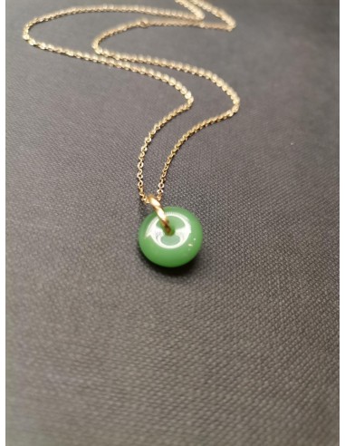 Řetízek zlatý se zeleným korálkem | PIOU PIOU-2