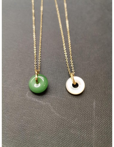 Řetízek zlatý se zeleným korálkem | PIOU PIOU-3