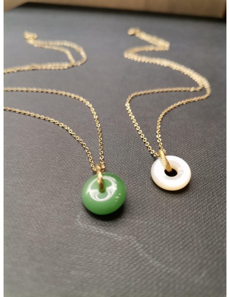 Řetízek zlatý s perleťovým korálkem | PIOU PIOU-4