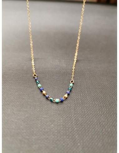 Gold chain with blue beads | PIOU PIOU - 2