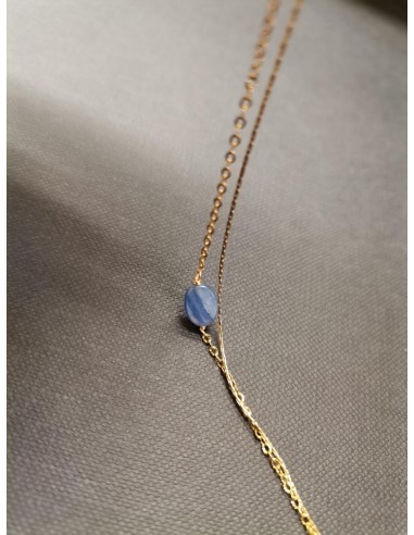 Řetízkový náramek zlatý s modrým kamínkem | PIOU PIOU-4