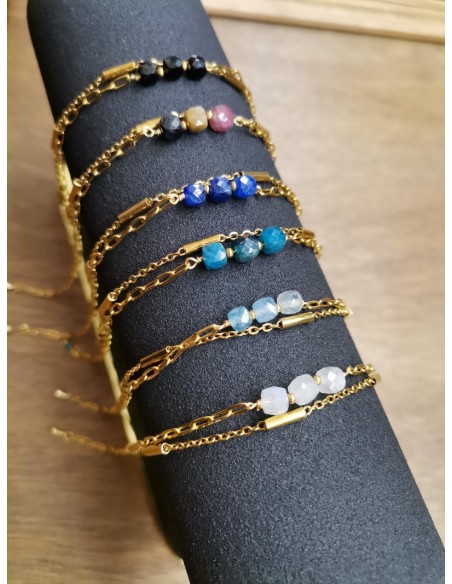 Náramek s korálky labradoritu| PIOU PIOU-6