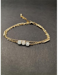 Bracelet with aquamarine beads| PIOU PIOU - 1