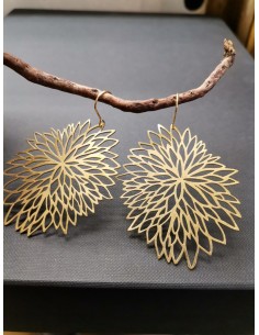 Náušnice pivoňka, zlaté | PIOU PIOU-1