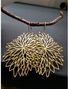 Náušnice pivoňka, zlaté | PIOU PIOU-1 2