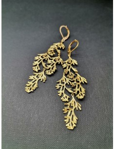 Gold earrings in the shape of a twig | PIOU PIOU - 1 2