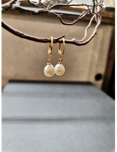 Earrings with white pearl | PIOU PIOU - 1