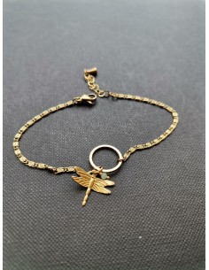 Bracelet with dragonfly and light green bead | PIOU PIOU - 1