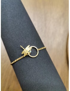 Bracelet with dragonfly and light green bead | PIOU PIOU - 1 2