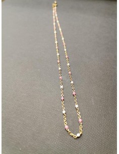 Gold chain with pink details | PIOU PIOU - 1 2