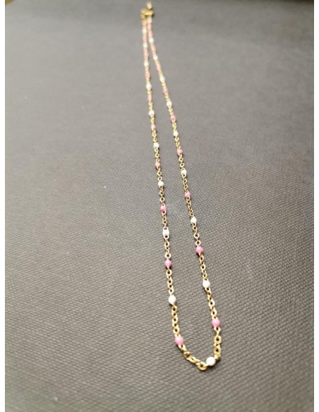 Gold chain with pink details | PIOU PIOU - 2