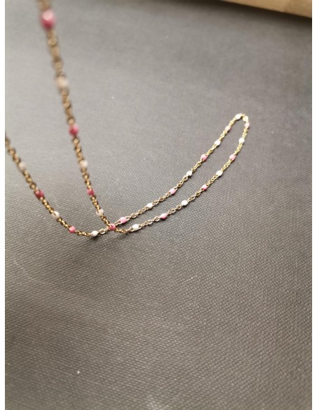 Gold chain with pink details | PIOU PIOU - 3