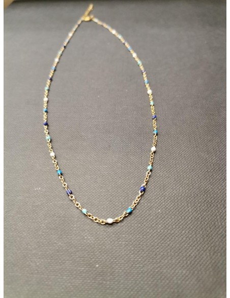 Řetízek zlatý s modrými detaily | PIOU PIOU-1