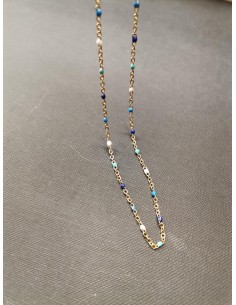 Řetízek zlatý s modrými detaily | PIOU PIOU-1 2