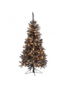 Dekorace - zelenostříbrný vánoční strom s osvětlením | GOODWILL-1