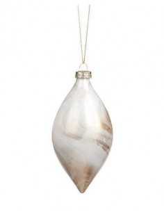 Závěsná ozdoba – skleněná průhledná raketa s mramorovaným povrchem | GOODWILL-1