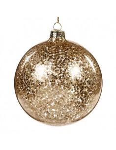 Vánoční ozdoba - skleněná koule se zlatými hvězdičkami, box | GOODWILL-1