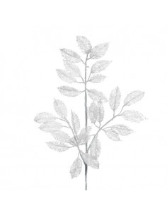 Dekorativní větev s listy v bílé barvě, d.86cm | GOODWILL - 1