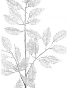 Dekorativní větev s listy v bílé barvě, d.86cm | GOODWILL - 1 2