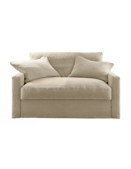 Rozkládací, lněné XL křeslo Bidart, š. 130cm, potah New Lin | HOME SPIRIT-1