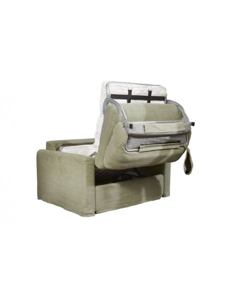 Rozkládací, lněné XL křeslo Bidart, š. 130cm, potah New Lin | HOME SPIRIT-5