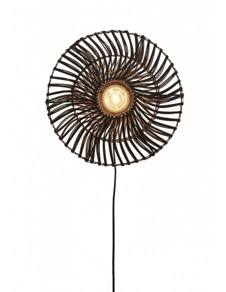 Nástěnné ratanové světlo Zanzibar S, černé | GOOD&MOJO-1