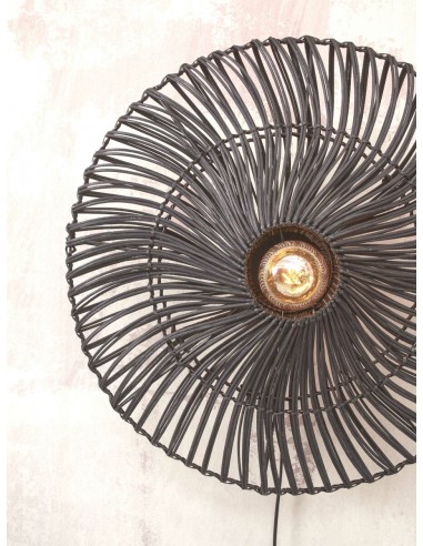 Nástěnné ratanové světlo Zanzibar S, černé | GOOD&MOJO-6