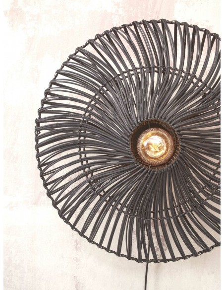 Nástěnné ratanové světlo Zanzibar S, černé | GOOD&MOJO-6