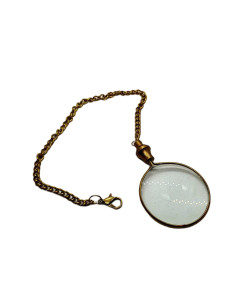 Pocket magnifying glass on metal chain, gold - 1