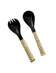 Servírovací salátový set z rohoviny-1