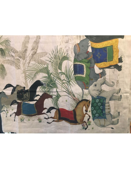 Lněný běhoun s potiskem Barnum, 45x170 | TESSITURA TOSCANA TELERIE-4