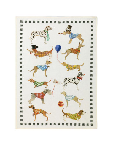 Linen towel Best Friends dogs | TESSITURA TOSCANA TELERIE - 1