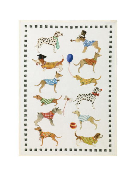 Linen towel Best Friends dogs | TESSITURA TOSCANA TELERIE - 1