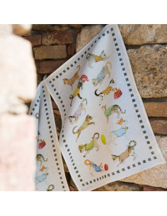 Linen towel Best Friends dogs | TESSITURA TOSCANA TELERIE - 1 2