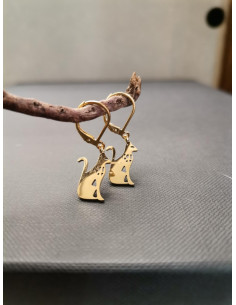 Hanging earrings with cat trim | PIOU PIOU - 1