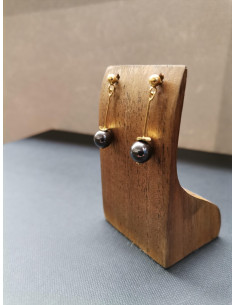 Náušnice s tmavě šedým korálkem | PIOU PIOU-2 2