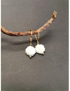 Náušnice s perleťovou růží | PIOU PIOU-1 2