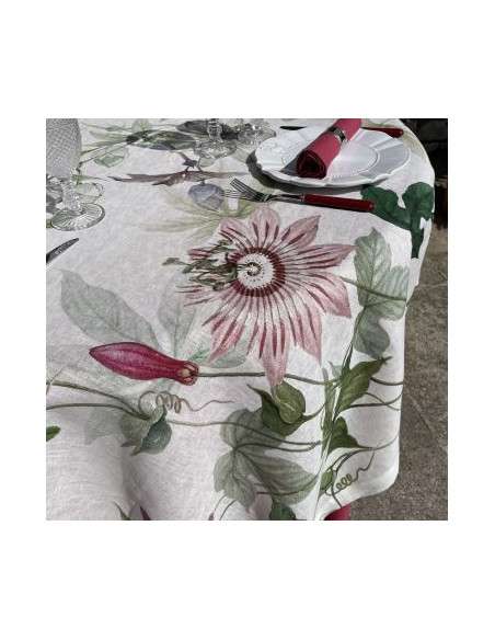 Tablecloth with print Granadilla, diameter 170 | TESSITURA TOSCANA TELERIE - 3