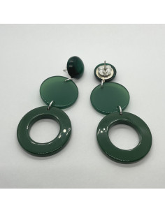 Náušnice kruhové v mechově zelené barvě | FRANCIN BRAMLI-2 2