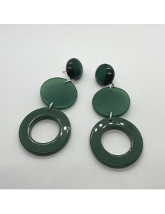 Náušnice kruhové v mechově zelené barvě | FRANCIN BRAMLI-2