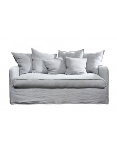 Lněná, 3-místná pohovka Cap Ferret v šedomodré barvě | HOME SPIRIT-1