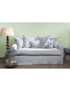 Lněná, 3-místná pohovka Cap Ferret v šedomodré barvě | HOME SPIRIT-1 2