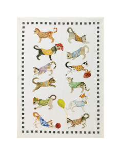 Linen towel Best Friends cats | TESSITURA TOSCANA TELERIE - 2