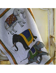Linen towel Barnum elephants | TESSITURA TOSCANA TELERIE - 1 2
