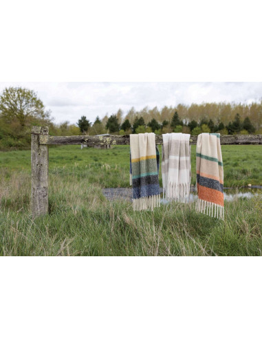 Pléd Isabel 130x160cm barevný pruh s modrou | VIVARAISE-3